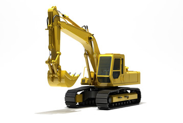 Excavator isolated