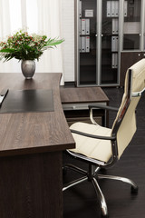 bouquet of flowers on desk