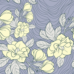 Jasmine floral vector seamless pattern