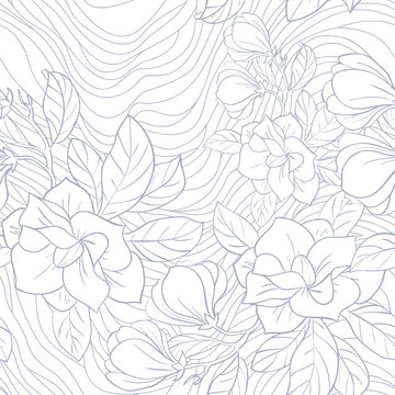 Jasmine floral vector seamless pattern