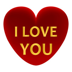 Red heart with the words I love you