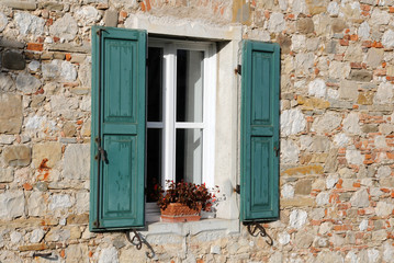 Window with Green Shutters