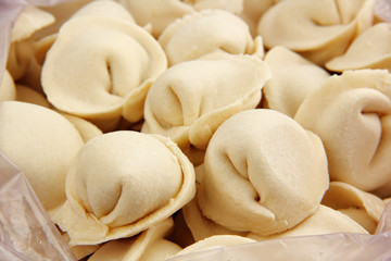 Group of raw ravioli