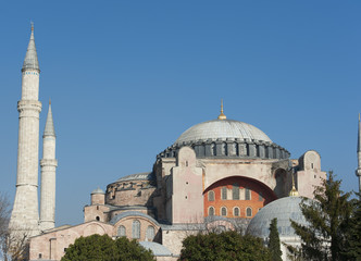 Fototapeta na wymiar Widok z Hagia Sophia w Stambule Turcja