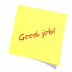 yelow Adhesive Note with the message Good job