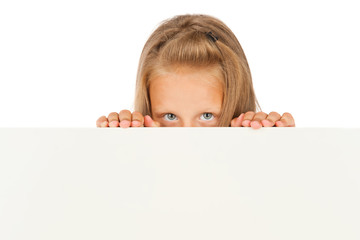 Girl with a clean sheet of paper