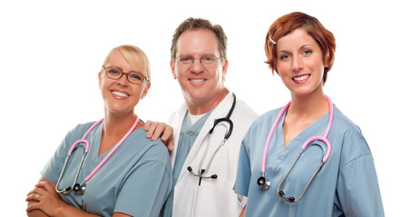 Fototapeta premium Group of Doctors or Nurses on a White Background