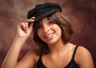 Pretty Hispanic Girl Studio Portrait