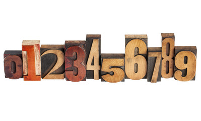 numbers in wood type