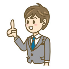 ビジネスマン　表情　上半身　イラスト　ポイント