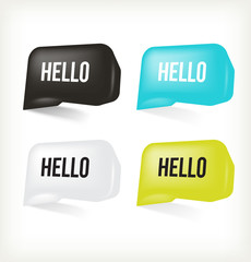 3D Message Hello. Vector