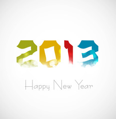 new year 2013 colorful artistic vector whit background illustrat