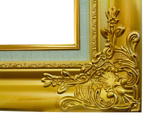 gold frame on the white background