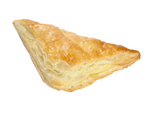 Sweet Puff Pastry Triangle Isolated on White Background