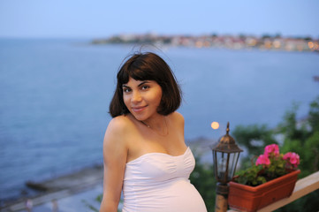Pregnant Woman on Resort