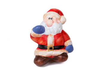 ceramic Santa Claus isolated on white