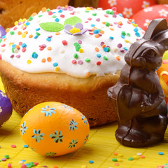 Easter eggs, cake