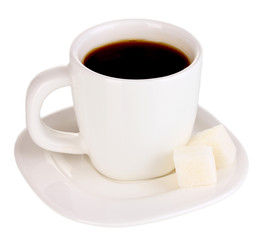 A cup of strong coffee isolated on white