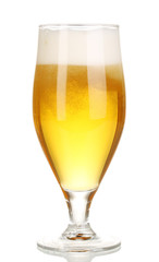 Glass of beer isolated on white