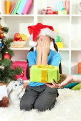 Fototapeta premium Christmas gift for little girl