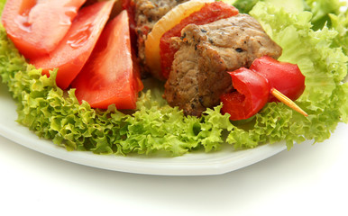 tasty grilled meat and vegetables