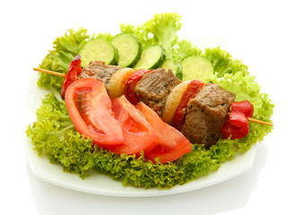 tasty grilled meat and vegetables