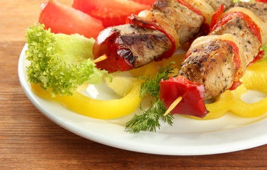 tasty grilled meat and vegetables