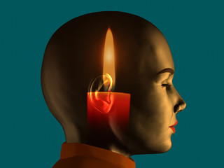 soul, candle light in a portrait