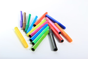Close-up of colour pens