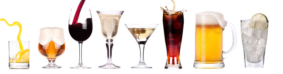 different images of alcohol isolated