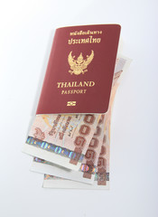 Thailand passport  on white background