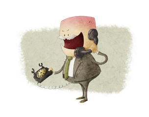 Angry businessman calling by phone