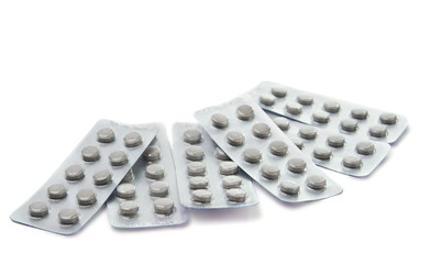 Packs of pills isolated