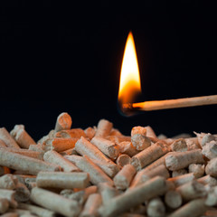 Pellets with fire on a black background_IV