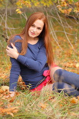 Woman sitting in the park