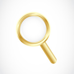 golden magnifying glass