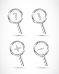 magnifying glass set illustration