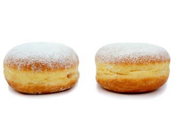 Berliner donut isolated on white background.