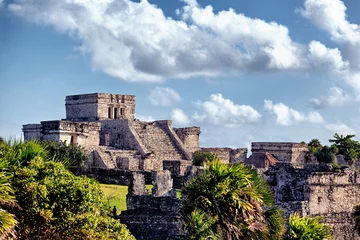 Fotobehang Mexico Beroemde historische ruïnes van Tulum