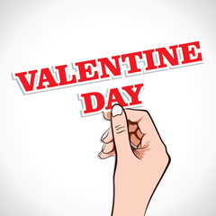 Valentine Day text in hand stock vector