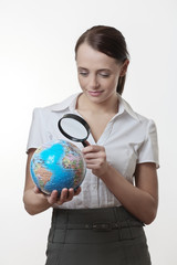 a close up view of the world