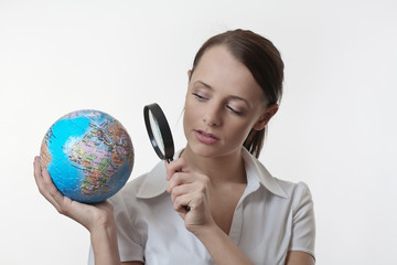 a close up view of the world