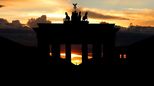 Germany The Brandenburg Gate sunrise