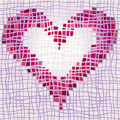 Background of heart with different textures