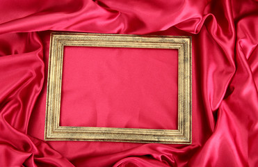 empty frame on beautiful silk