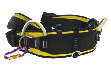 rock climbing harness and carabiner