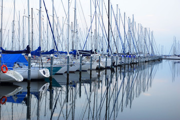 Italy, Ravenna marina boats in the harbor