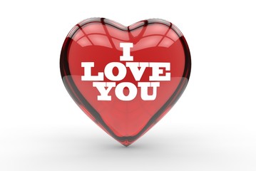 Red glass heart - I Love You