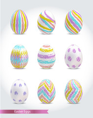 Set of colorful Easter eggs vector illustration