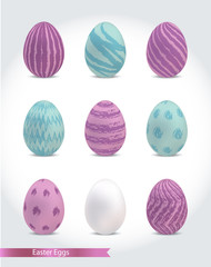 Set of colorful Easter eggs vector illustration